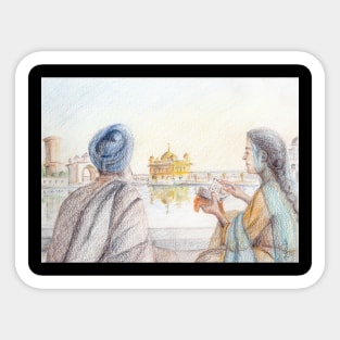 Golden Temple Praying Sticker